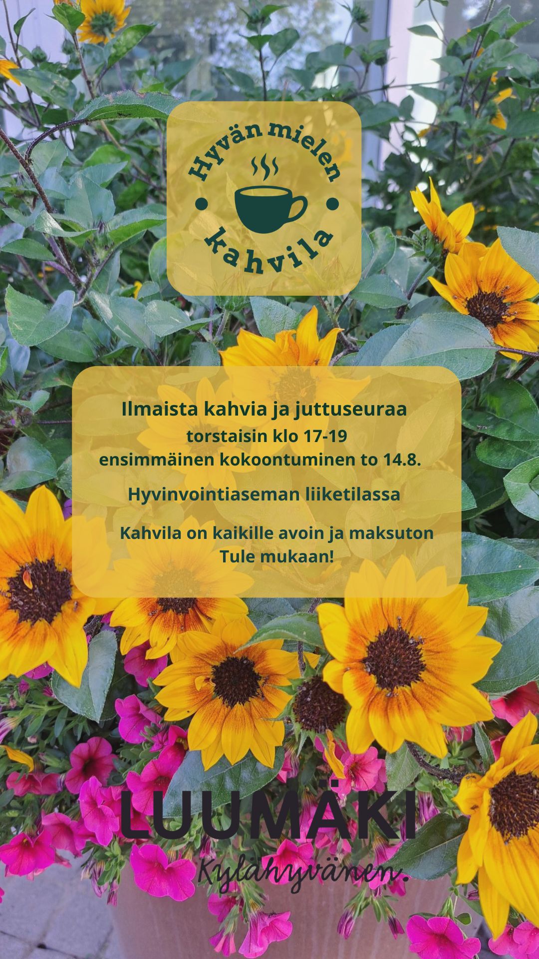 Hyvän mielen kahvilan mainos