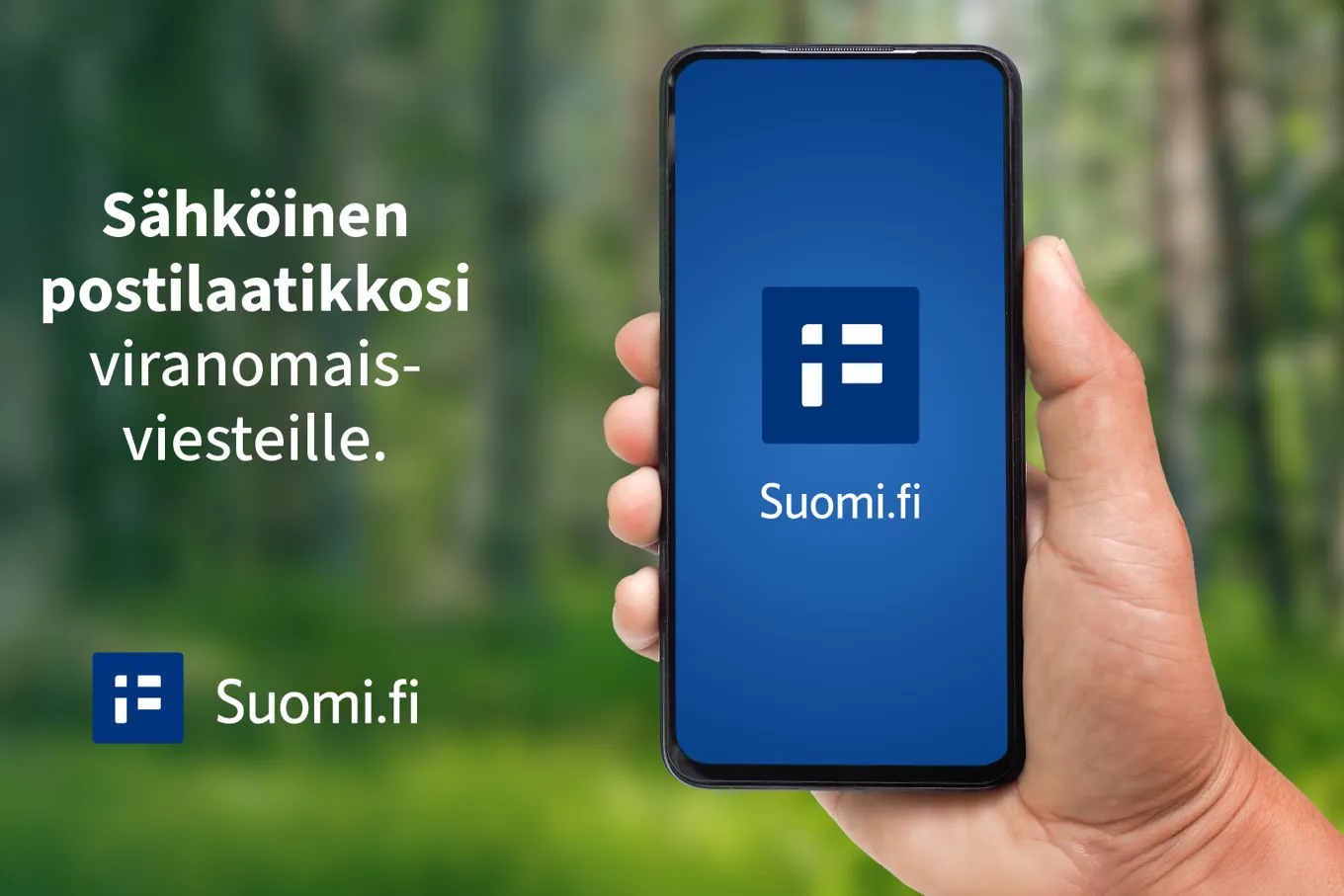 Kuvassa mainos Suomi.fi palvelusta