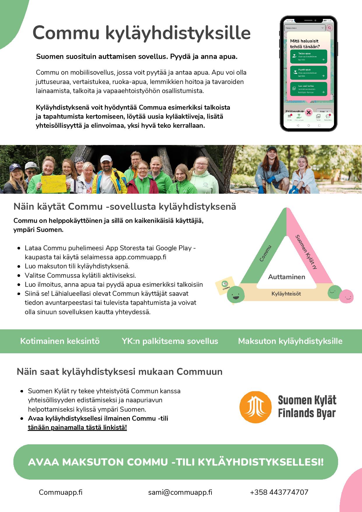 Ohjeet kyläyhdistyksille kuinka käytät Commua