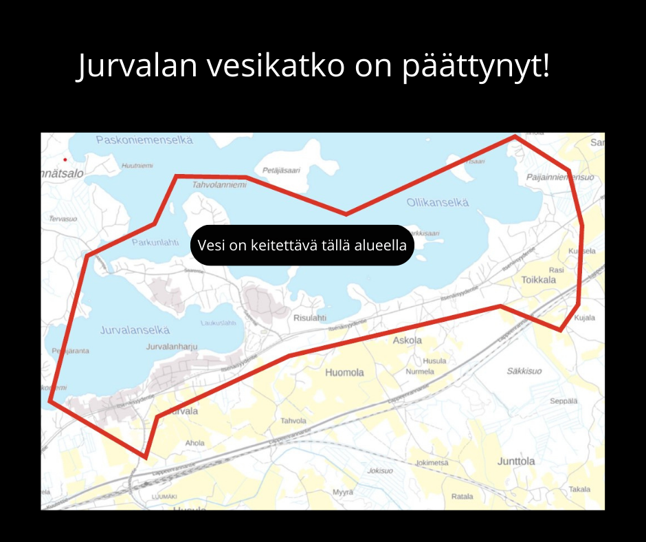 Jurvalan vesikatko on päättynyt