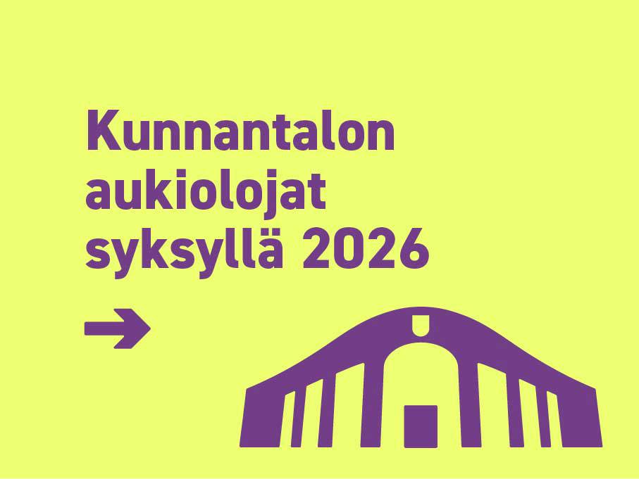 Kunnantalon aukioloajat syksy 2026